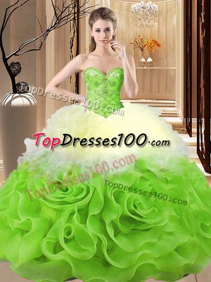 Floor Length Ball Gowns Sleeveless Multi-color Sweet 16 Dresses Lace Up