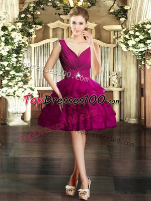 Ideal Sleeveless Backless Mini Length Beading and Ruffles Pageant Dress Wholesale