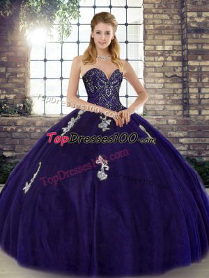 Sleeveless Beading and Appliques Lace Up 15 Quinceanera Dress