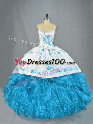 Custom Fit Organza Sleeveless Sweet 16 Quinceanera Dress and Beading and Ruffles