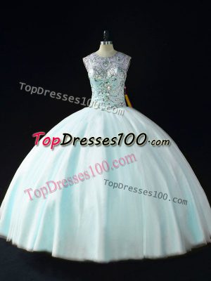 Custom Made Sleeveless Beading Lace Up Quinceanera Dresses
