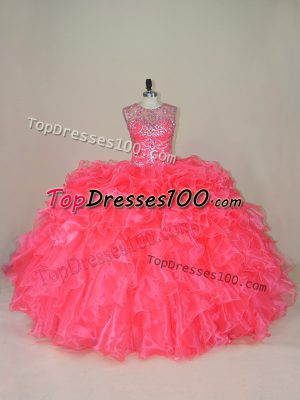 Best Selling Organza Sleeveless 15 Quinceanera Dress and Beading and Ruffles