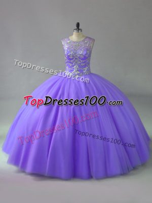 Beading Quinceanera Dresses Lavender Lace Up Sleeveless