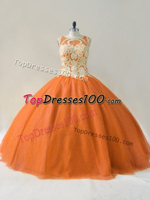 Extravagant Sleeveless Beading and Appliques Lace Up Quinceanera Dress