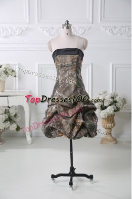 Delicate Multi-color A-line Pick Ups Prom Evening Gown Lace Up Printed Sleeveless Mini Length