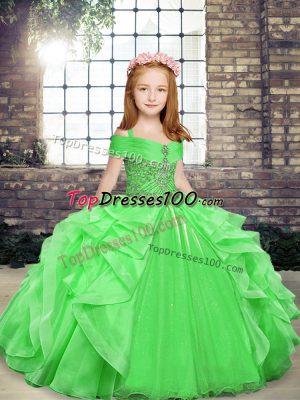 Hot Sale Sleeveless Organza Lace Up Kids Formal Wear for Party and Wedding Party
