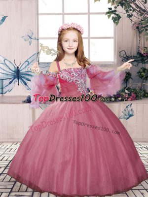 Luxurious Sleeveless Beading Lace Up Pageant Dress Toddler