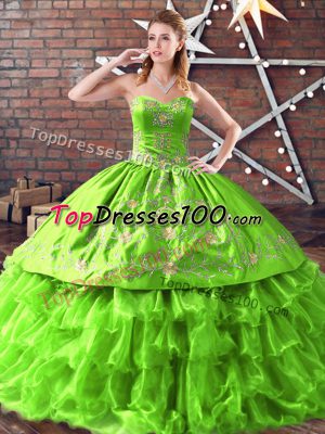 Fancy Lace Up Quinceanera Gown for Sweet 16 and Quinceanera with Embroidery