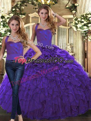 Best Selling Sleeveless Ruffles Lace Up Quinceanera Dresses