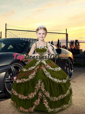 Luxurious Sleeveless Embroidery Lace Up Pageant Dress for Womens
