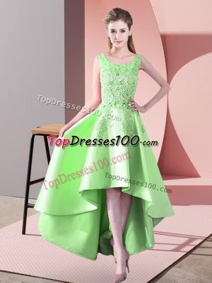 Fabulous Yellow Green Scoop Neckline Lace Wedding Guest Dresses Sleeveless Zipper