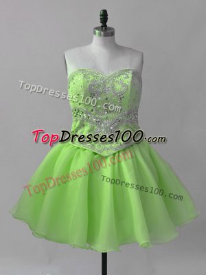 Sumptuous Sleeveless Beading Lace Up Prom Gown