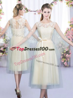 Trendy Sleeveless Lace and Belt Lace Up Damas Dress