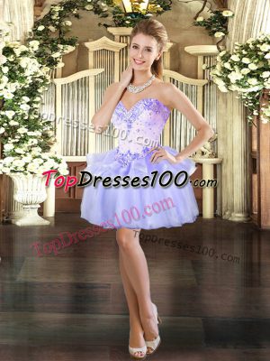 Lavender Sweetheart Neckline Beading Dress for Prom Sleeveless Lace Up