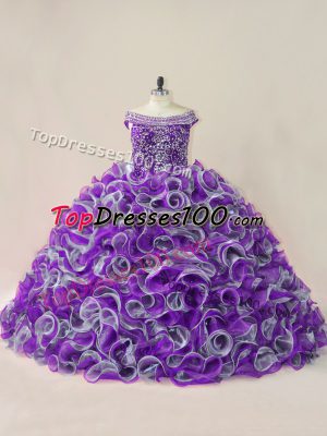 Multi-color Sweet 16 Dress Off The Shoulder Sleeveless Lace Up
