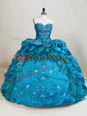 Sexy Sleeveless Beading and Embroidery and Pick Ups Lace Up Sweet 16 Dresses