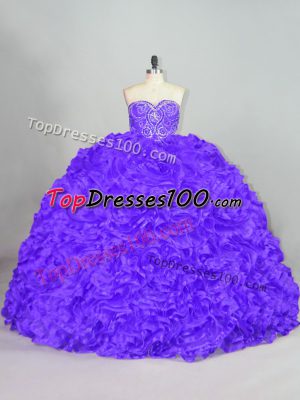 Sophisticated Sleeveless Court Train Lace Up Beading 15 Quinceanera Dress