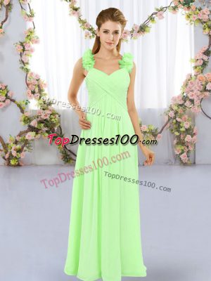 Sleeveless Hand Made Flower Lace Up Quinceanera Court of Honor Dress