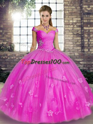 Floor Length Lilac Sweet 16 Dress Off The Shoulder Sleeveless Lace Up