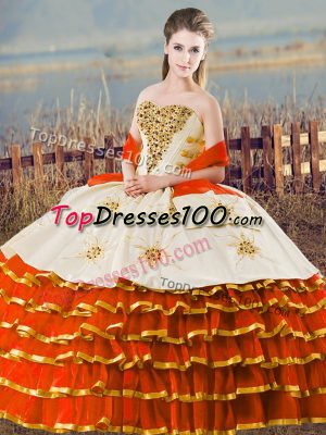 Sweetheart Sleeveless Organza Quince Ball Gowns Ruffled Layers Lace Up