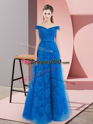 Affordable Sleeveless Lace Up Floor Length Beading Formal Evening Gowns