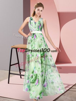 Fashionable Floor Length Zipper Prom Dresses Multi-color for Prom and Party with Pattern