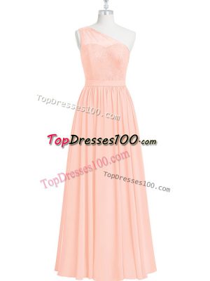 Floor Length A-line Sleeveless Pink Homecoming Dress