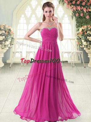 Sleeveless Zipper Floor Length Beading Formal Evening Gowns
