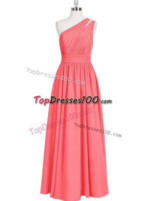 Customized Floor Length A-line Sleeveless Red Homecoming Dress Zipper