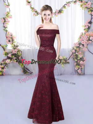 Fantastic Sleeveless Lace Up Floor Length Lace Quinceanera Dama Dress