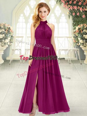 Most Popular Sleeveless Zipper Ankle Length Ruching Evening Dress