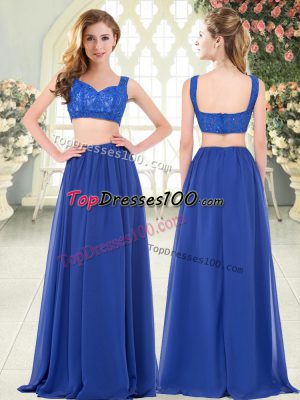 Stylish Floor Length Royal Blue Evening Party Dresses Straps Sleeveless Zipper