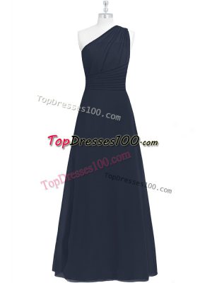 Spectacular Chiffon Sleeveless Floor Length Dress for Prom and Ruching