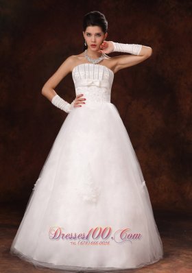 Custom Made Strapless Floor-length With Beading For 2013 New Style Wedding Dress In Biloxi