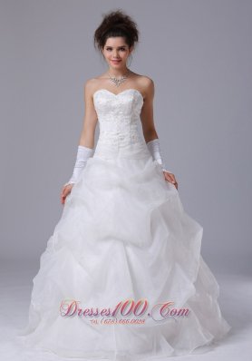 Pick Up Beading Beautiful Sweetheart A-Line Hall Wedding Dress