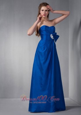 Royal Blue Taffeta Sweetheart Bridesmaid Dress with Appliques