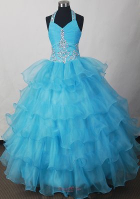 Halter Beading And Ruffled Layers For 2013 Lovely Little Girl Pageant Dresses  Pageant Dresses
