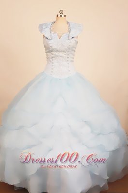 Custom Made Light Blue 2013 Little Girl Pageant Dress With Ruffled Layeres Ball Gown Scoop Neck  Pageant Dresses