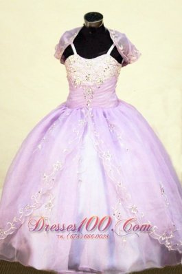 Beading Straps Floor-Length Lilac Ball Gown Brand New Little Girl Pageant Dresses  Pageant Dresses