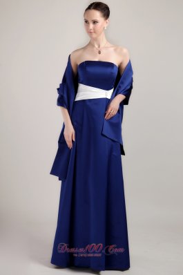 New Royal Blue Empire Strapless Floor-length Taffeta Mother of the Bride Dress