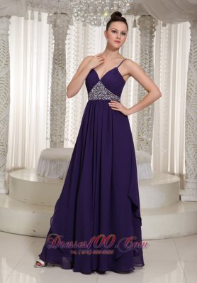 Best Beaded Decorate Evening Dress For Formal With Spaghetti Straps Chiffon