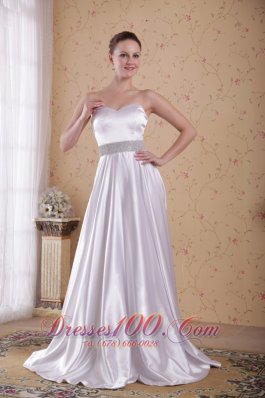 Best Ivory Empire Sweetheart Floor-length Beading Satin Prom / Pageant Dress
