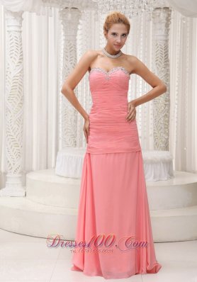 Clearence Beaded Decorate Sweetheart Neckline Watermelon Red Custom Made Mother Of The Bride Dress For 2013