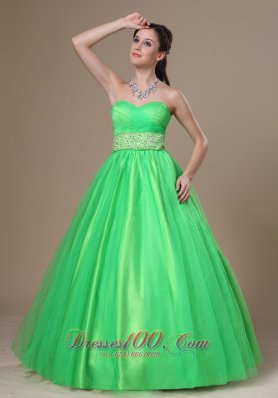 Plus Size Dearborn Beaded Decorate Wasit A-line Spring Green Floor-length Sweetheart Neckline Prom / Evening Dress For 2013
