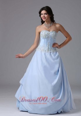 Plus Size Light Blue Sweetheart and Appliques Bodice For 2013 Prom Dress In Alaska