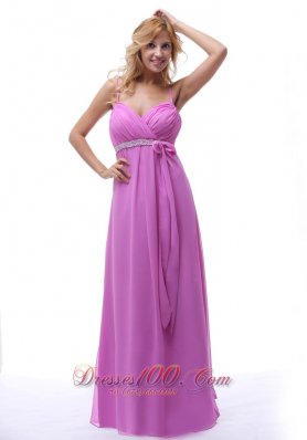 Plus Size 2013 Lavender Spaghetti Straps Ruch and Beaded Chiffon Prom Dress