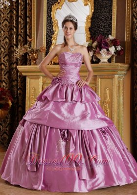 Discount Romantic Lavender Sweet 16 Dress Strapless Taffeta Beading Ball Gown