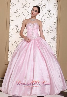 Sweet Baby Pink 2013 Quinceanera Dress In California Sweetheart Beaded Decorate Bust Plus Size
