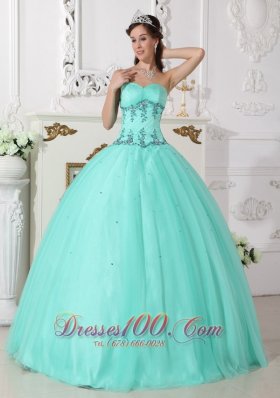 Puffy Modern Apple Green Quinceanera Dress Sweetheart Tulle and Taffeta Beading Ball Gown