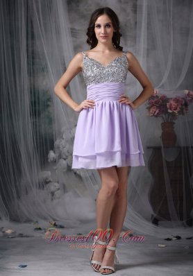 2013 Customize Lialc Empire Straps Short Prom / Homecoming Dress Chiffon Beading Mini-length